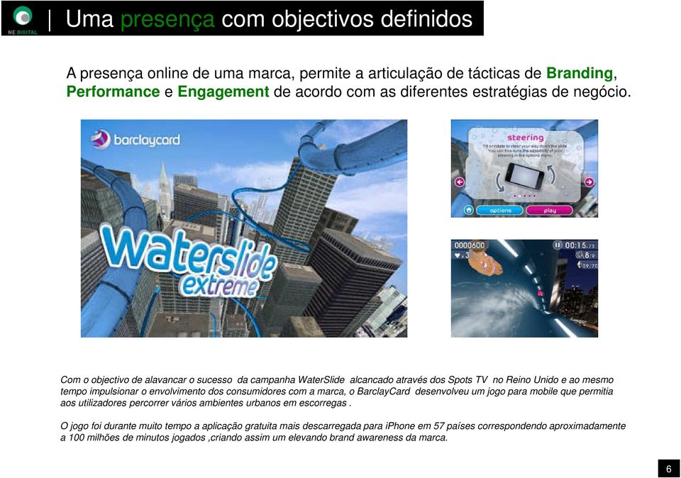 Com o objectivo de alavancar o sucesso da campanha WaterSlide alcancado através dos Spots TV no Reino Unido e ao mesmo tempo impulsionar o envolvimento dos consumidores com a