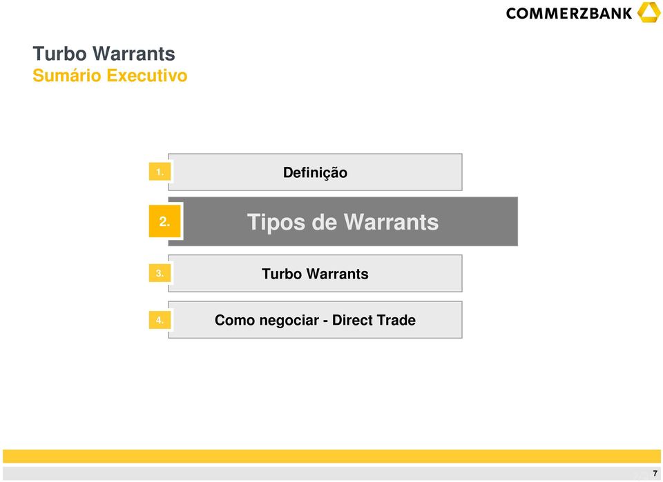 Tipos de Warrants 3.