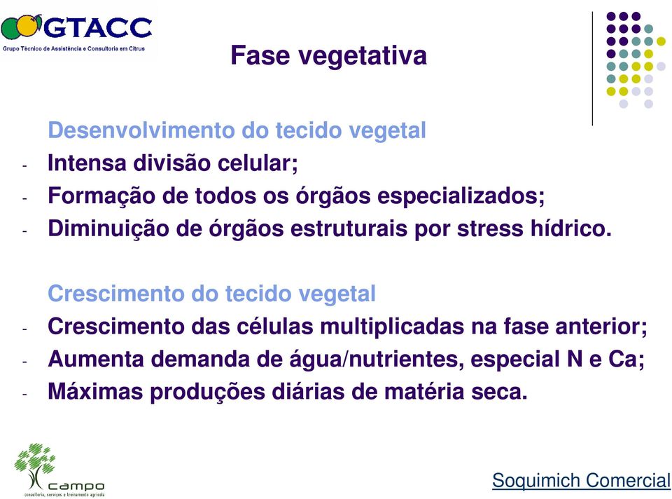 Crescimento do tecido vegetal - Crescimento das células multiplicadas na fase anterior; -