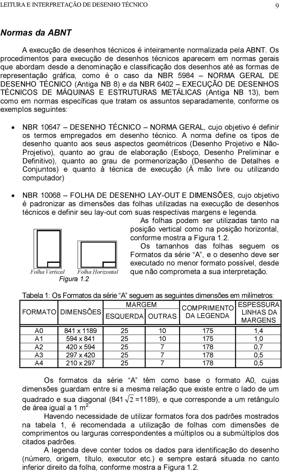 5984 NORMA GERAL DE DESENHO TÉCNICO (Antiga NB 8) e da NBR 6402 EXECUÇÃO DE DESENHOS TÉCNICOS DE MÁQUINAS E ESTRUTURAS METÁLICAS (Antiga NB 13), bem como em normas específicas que tratam os assuntos