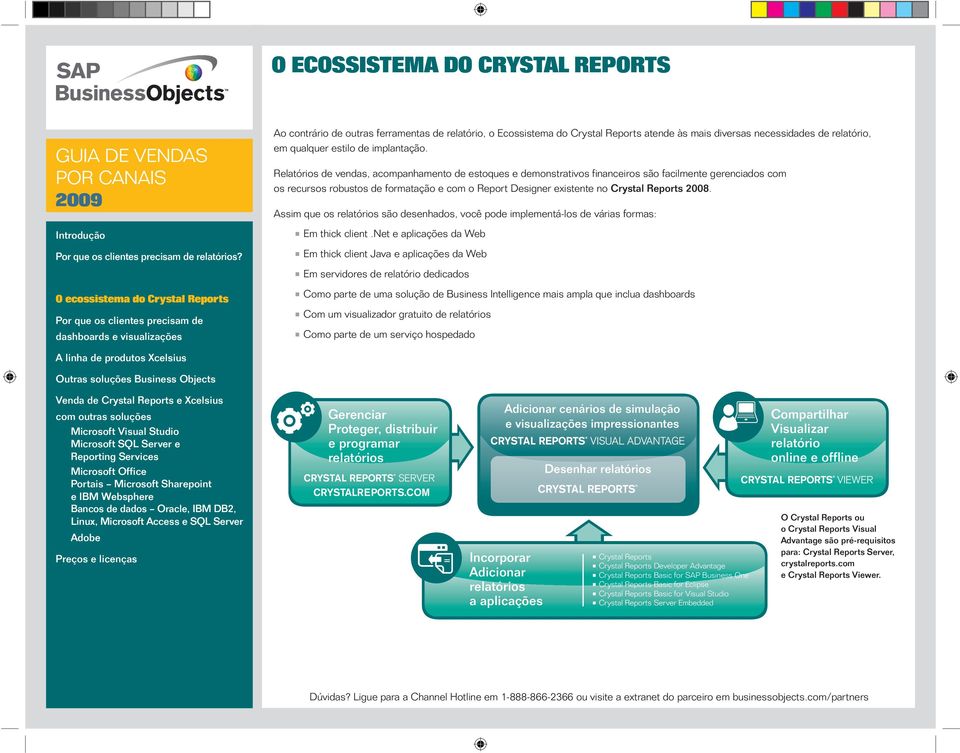Relatórios de vendas, acompanhamento de estoques e demonstrativos fi nanceiros são facilmente gerenciados com os recursos robustos de formatação e com o Report Designer existente no Crystal Reports