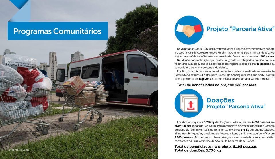 Na Missão Paz, instituição que acolhe imigrantes e refugiados em São Paulo, o voluntário Claudio Mendes palestrou sobre higiene e saúde para 15 pessoas da comunidade boliviana do centro da cidade.