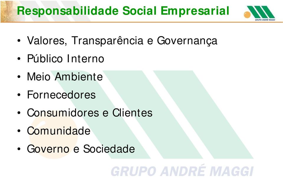 Público Interno Meio Ambiente Fornecedores