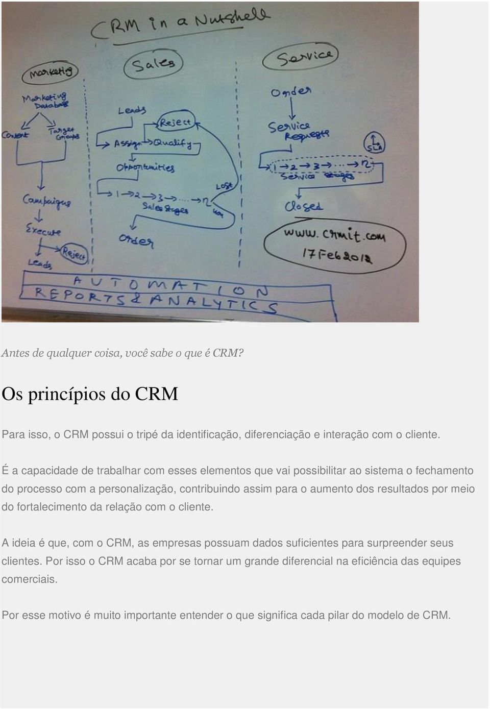 resultados por meio do fortalecimento da relação com o cliente. A ideia é que, com o CRM, as empresas possuam dados suficientes para surpreender seus clientes.