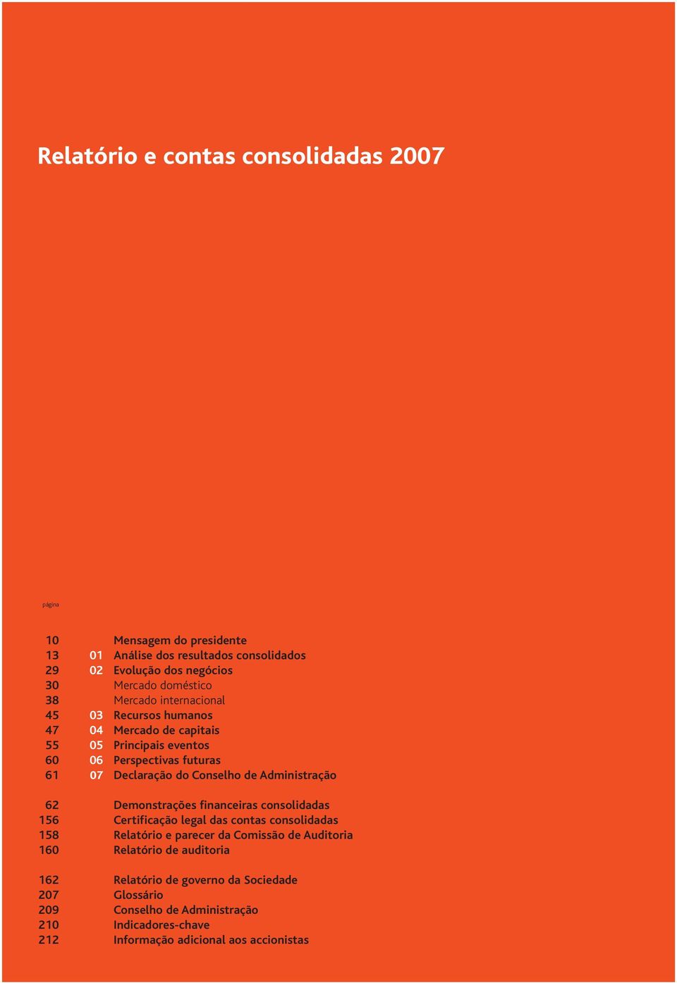 futuras 07 Declaração do Conselho de Administração Demonstrações financeiras consolidadas Certificação legal das contas consolidadas Relatório e parecer da