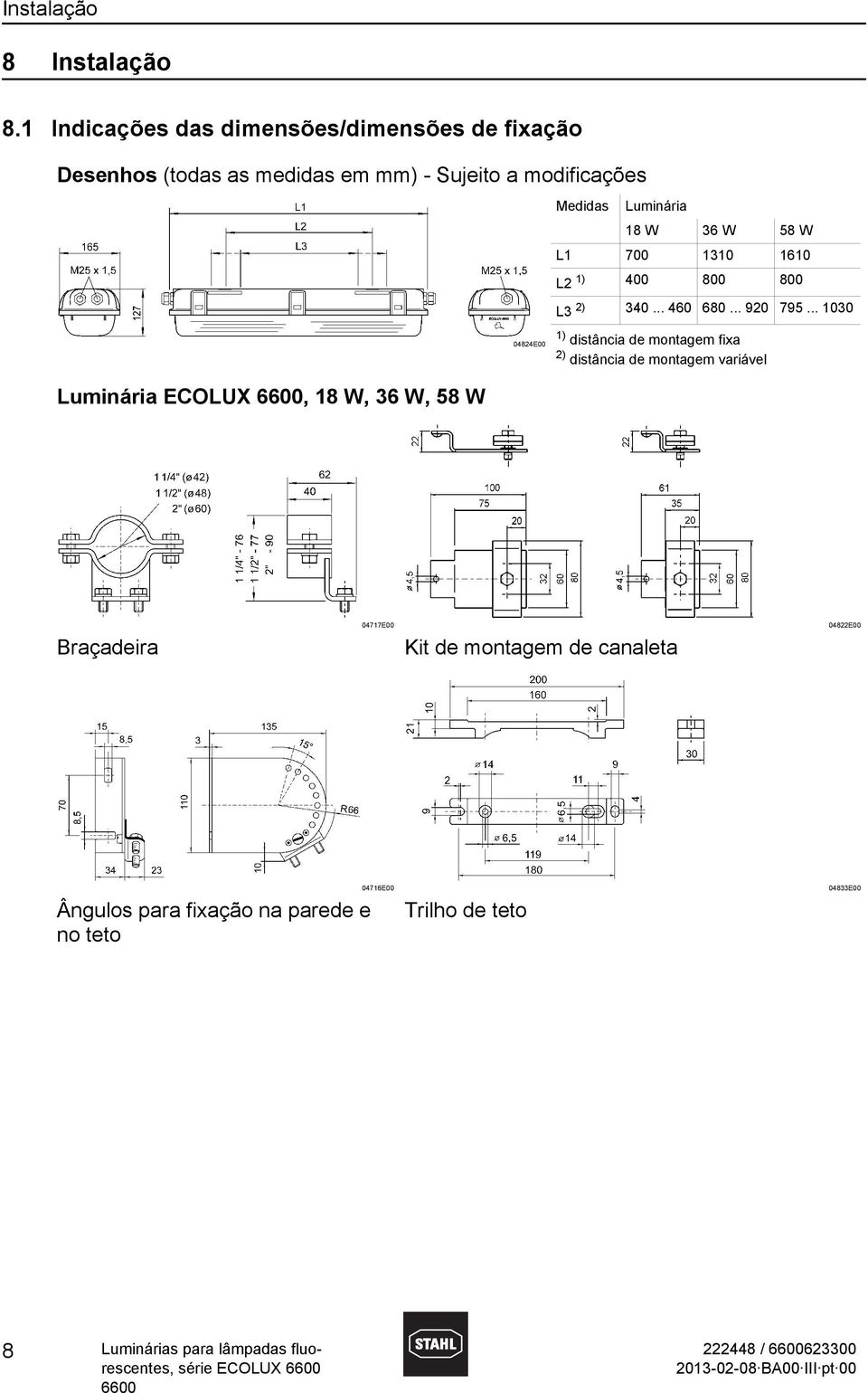 W 58 W 700 1310 1610 L2 1) 400 800 800 L3 2) 340... 460 680... 920 795.