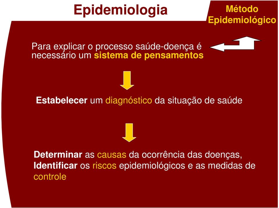 diagnóstico da situação de saúde Determinar as causas da ocorrência