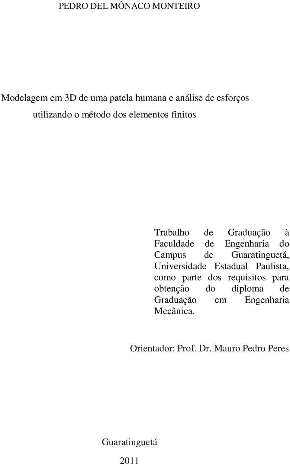 Guaratinguetá, Universidade Estadual Paulista, como parte dos requisitos para obtenção do