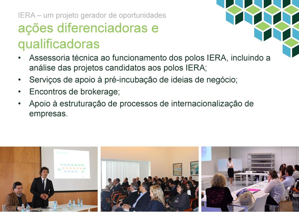 IERA; Serviços de apoio à pré-incubação de ideias de negócio; Encontros de