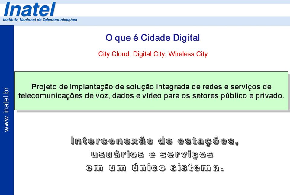 integrada de redes e serviços de telecomunicações de voz, dados e vídeo para os