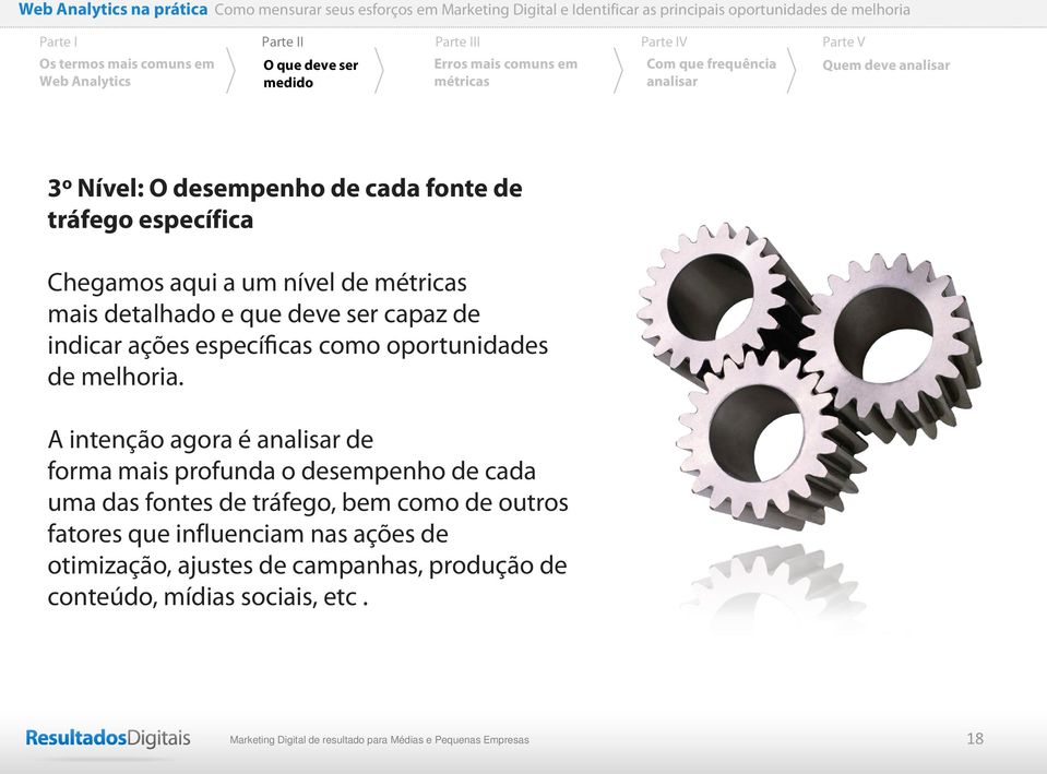 A intenção agora é de forma mais profunda o desempenho de cada uma das fontes de tráfego, bem como de