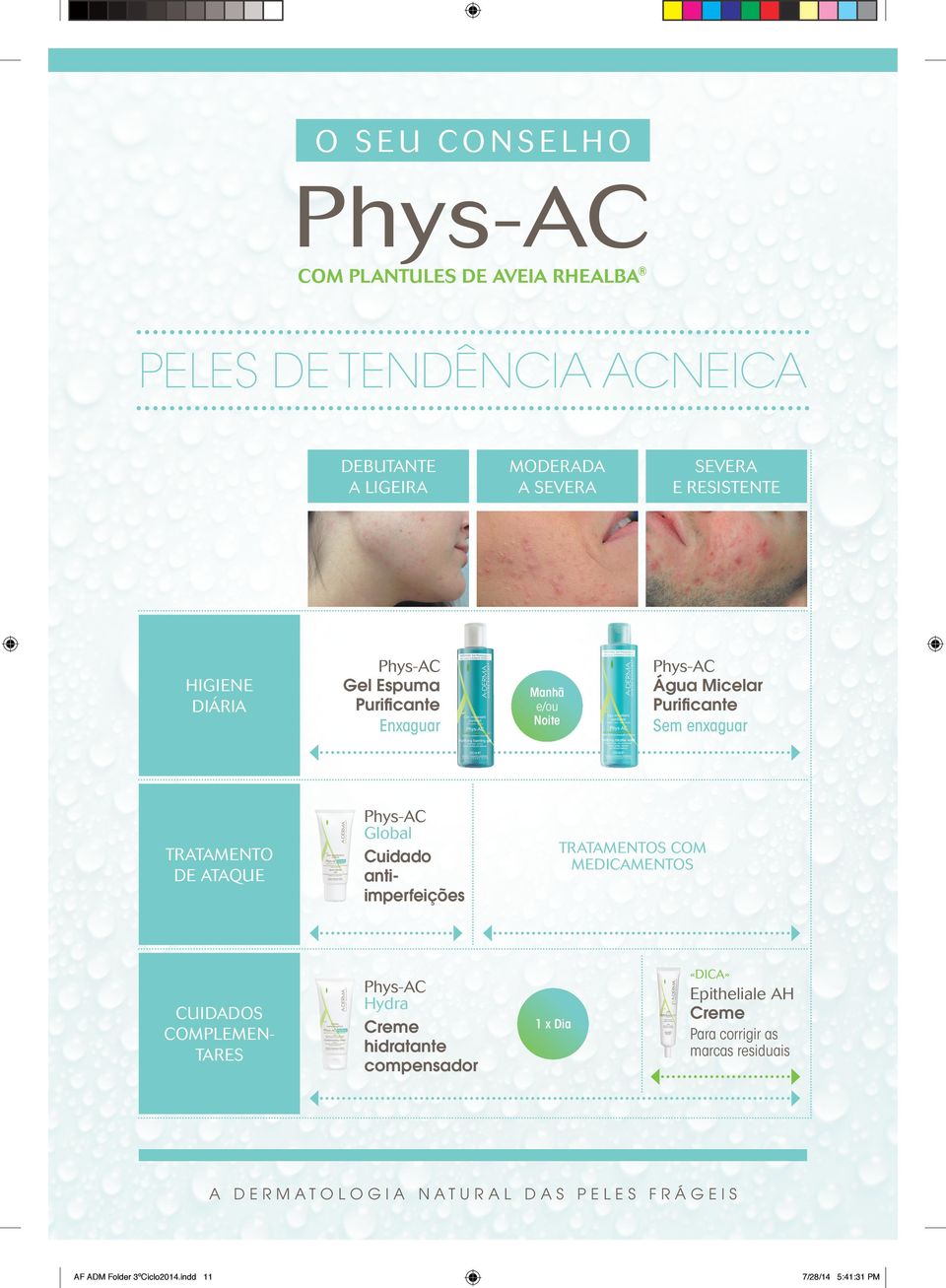 moderada a severa Manhã e/ou Noite severa e resistente Água Micelar Purificante Sem enxaguar Tratamentos com