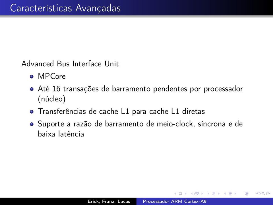 (núcleo) Transferências de cache L1 para cache L1 diretas