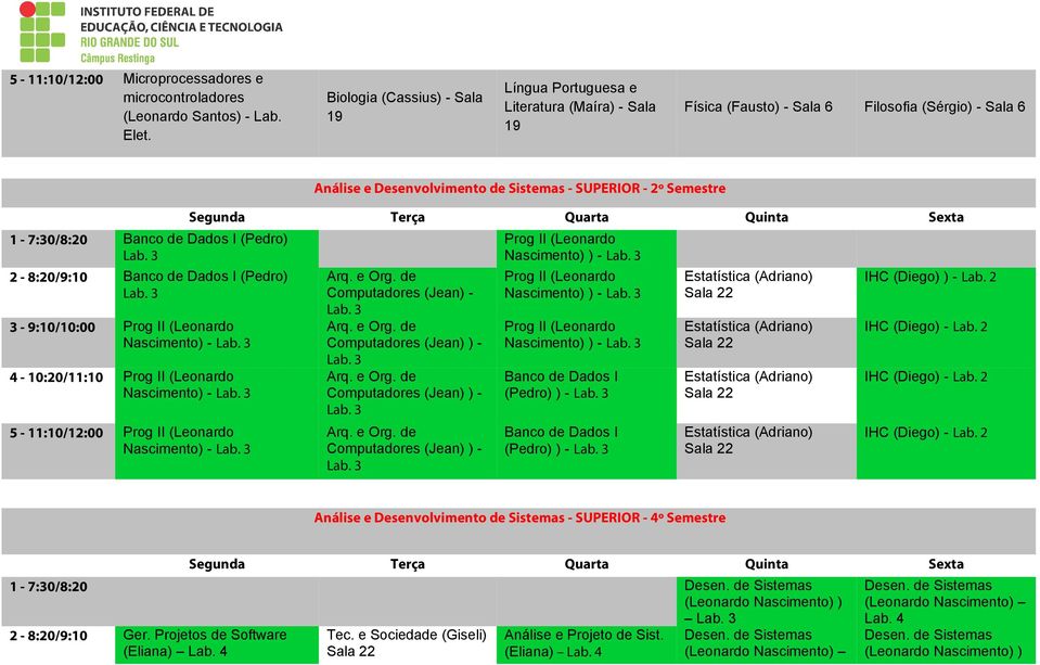 (Leonardo Nascimento) - - 0:0/:0 Prog II (Leonardo Nascimento) - 5 - :0/:00 Prog II (Leonardo Nascimento) - Análise e Desenvolvimento de Sistemas - SUPERIOR - º Semestre Arq. e Org.