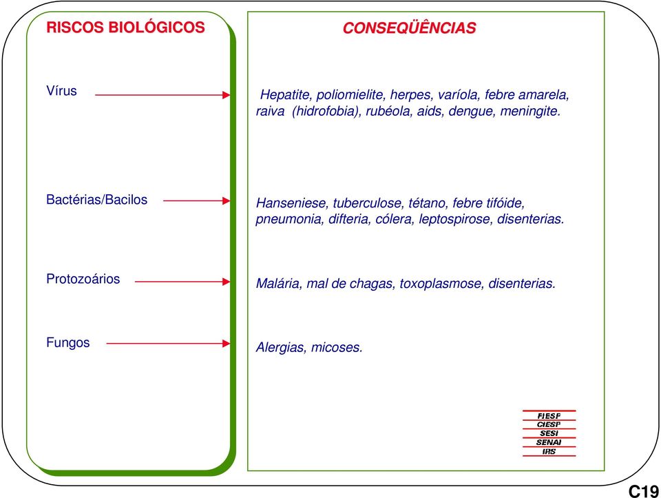 Bactérias/Bacilos Hanseniese, tuberculose, tétano, febre tifóide, pneumonia, difteria,