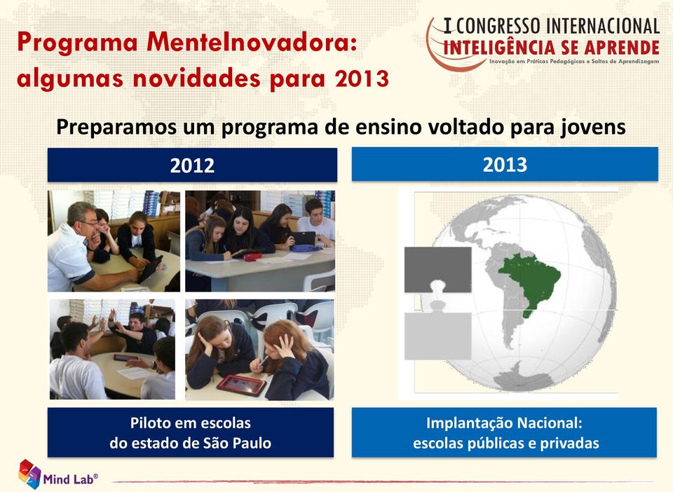 jovens 2012 2013 Piloto em escolas do estado de São