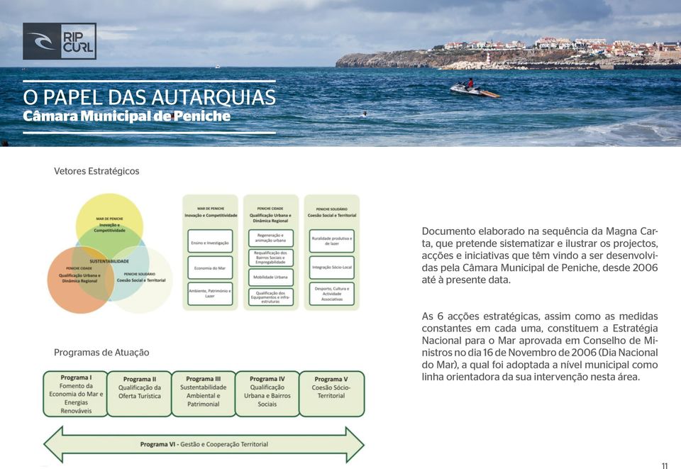 Programas de Atuação As 6 acções estratégicas, assim como as medidas constantes em cada uma, constituem a Estratégia Nacional para o Mar aprovada em