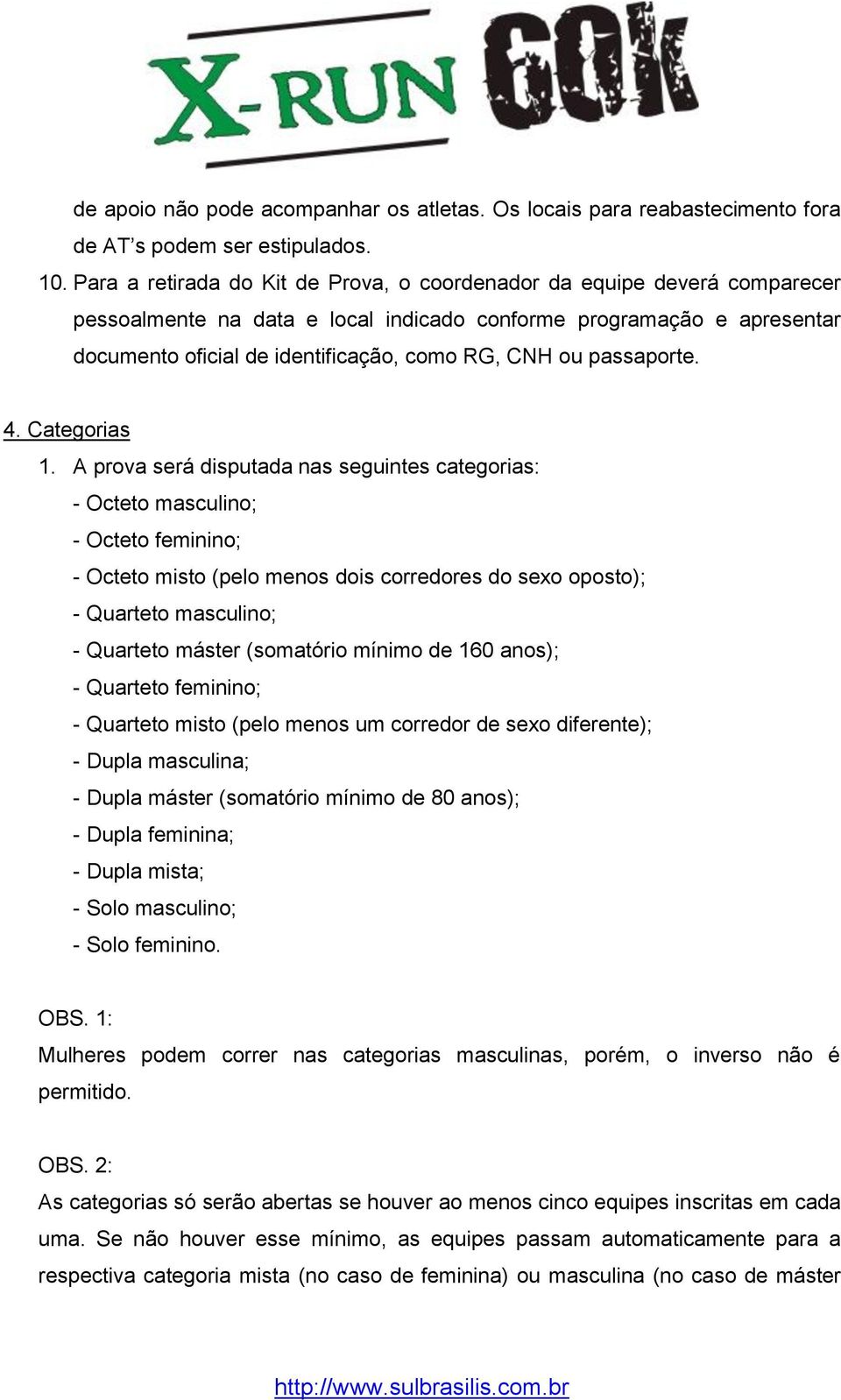 passaporte. 4. Categorias 1.