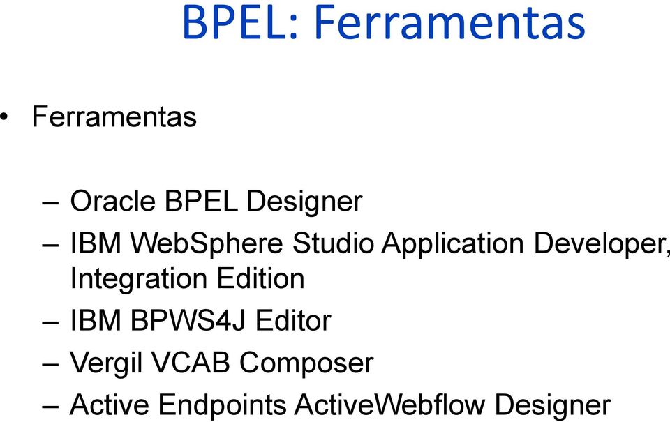 Developer, Integration Edition IBM BPWS4J Editor