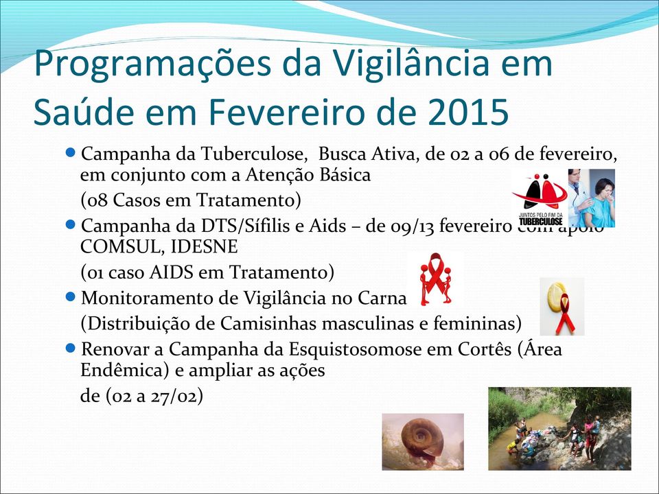 fevereiro com apoio COMSUL, IDESNE (01 caso AIDS em Tratamento) Monitoramento de Vigilância no Carnaval (Distribuição