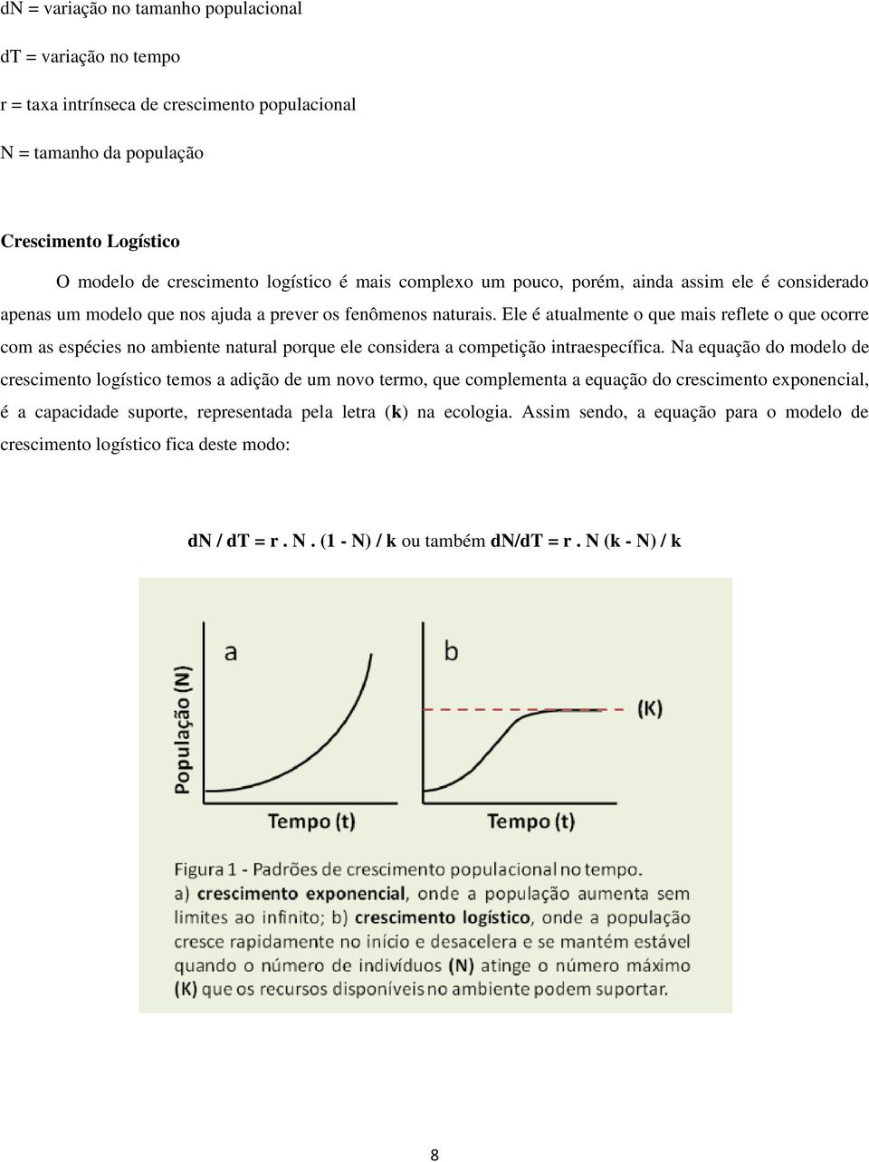 Ele é atualmente o que mais reflete o que ocorre com as espécies no ambiente natural porque ele considera a competição intraespecífica.