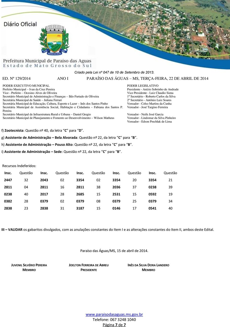 Questão Insc. Questão Insc.