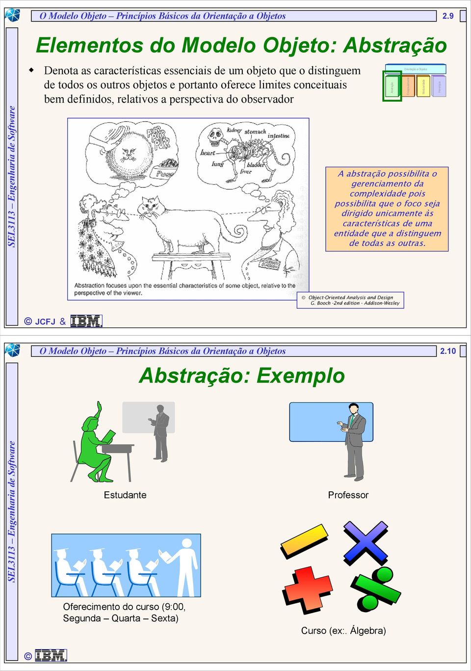 relativos a perspectiva do observador A abstração possibilita o gerenciamento da complexidade pois possibilita que o foco seja dirigido unicamente às características de uma entidade que a