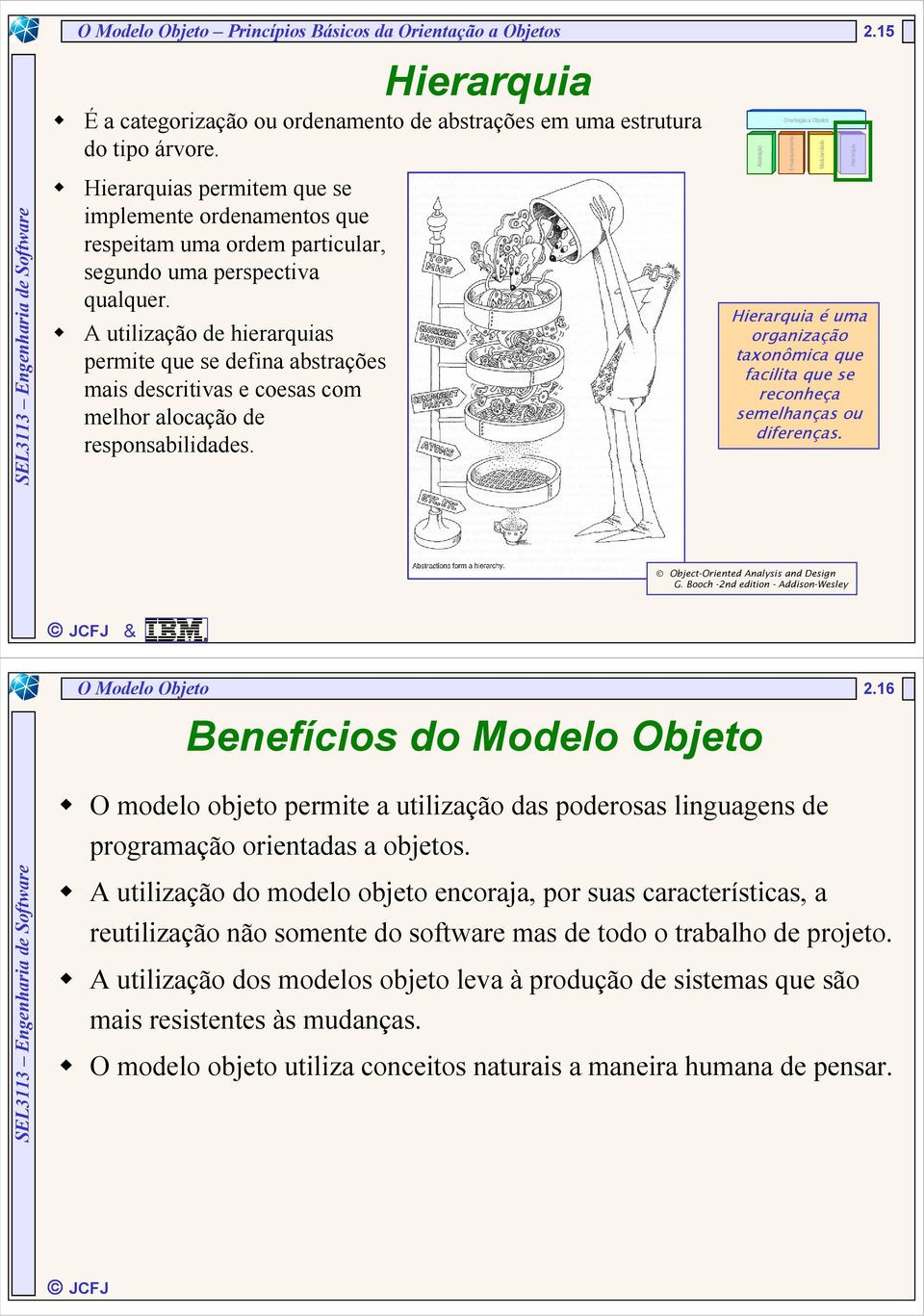 A utilização de hierarquias permite que se defina abstrações mais descritivas e coesas com melhor alocação de responsabilidades.