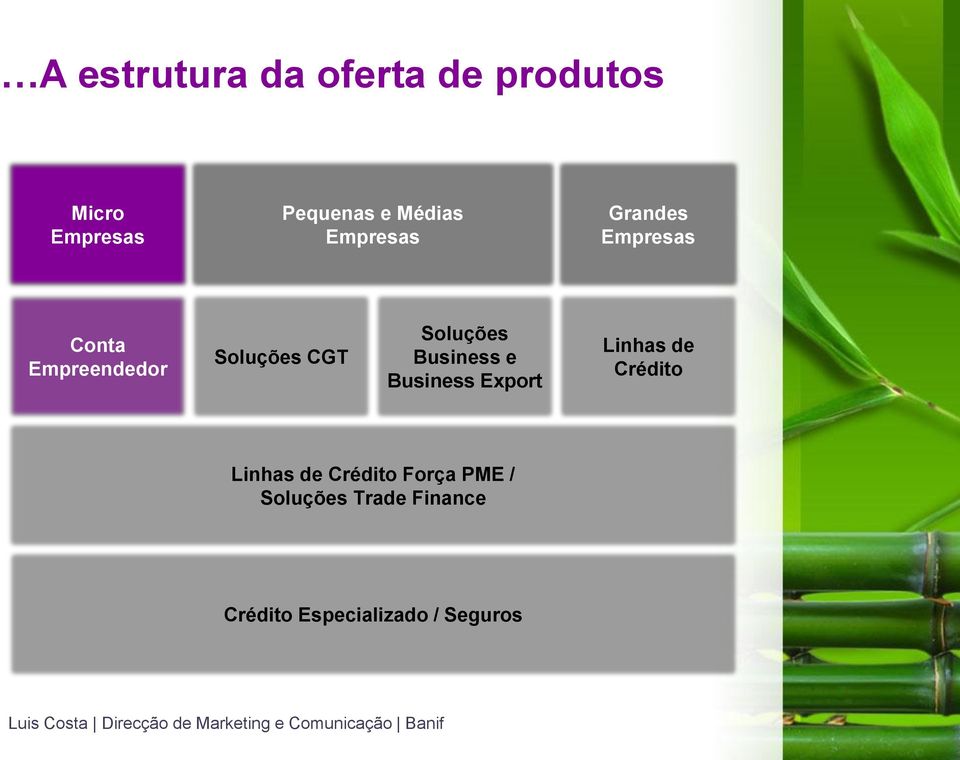 Soluções Business e Business Export Linhas de Crédito Linhas de