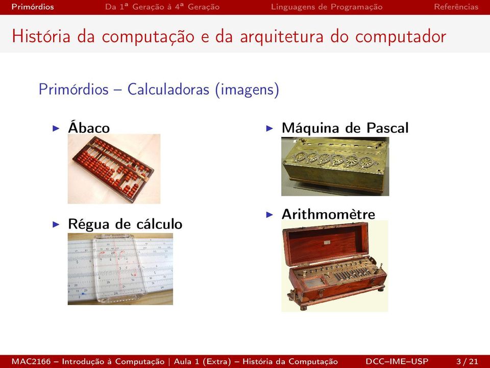 Arithmomètre MAC2166 Introdução à