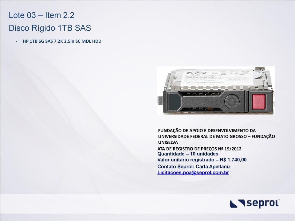 1TB 6G SAS 7.2K 2.