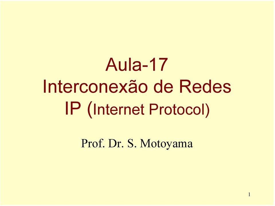 Redes IP (Internet