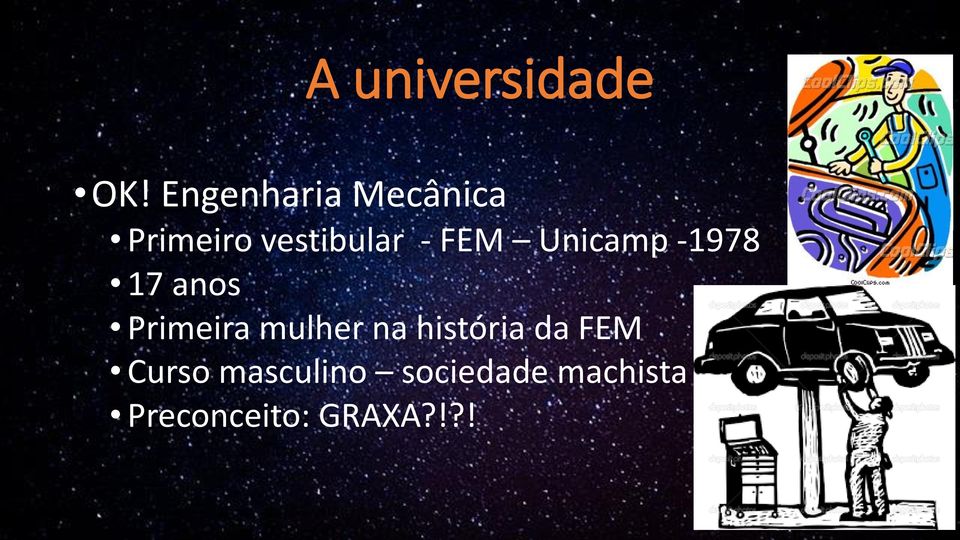 FEM Unicamp -1978 17 anos Primeira mulher na