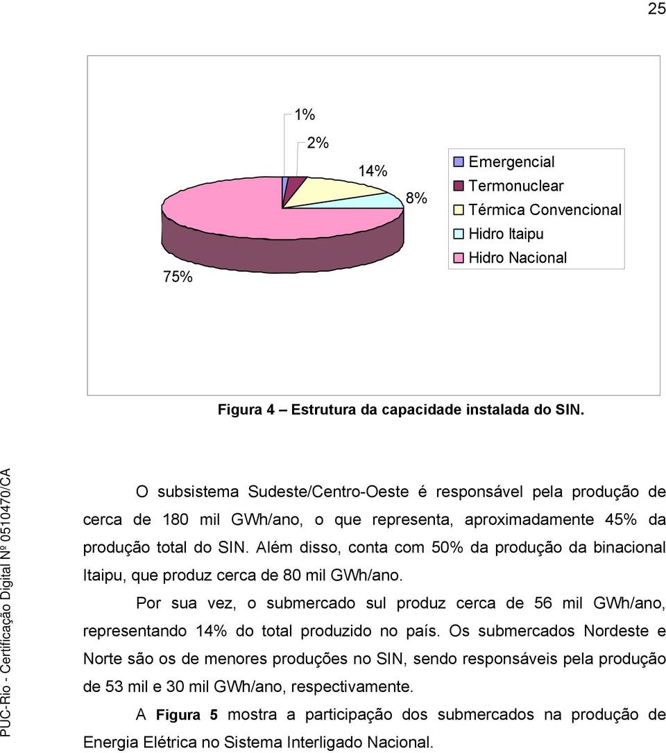 Além disso, conta com 50% da produção da binacional Itaipu, que produz cerca de 80 mil GWh/ano.