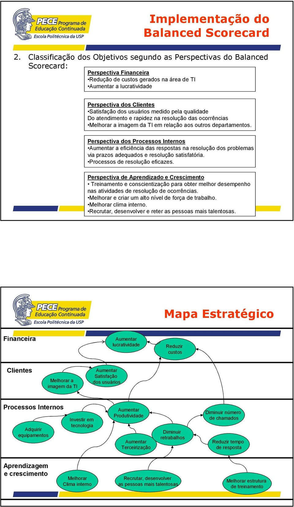 dos usuários medido pela qualidade Do atendimento e rapidez na resolução das ocorrências Melhorar a imagem da TI em relação aos outros departamentos.