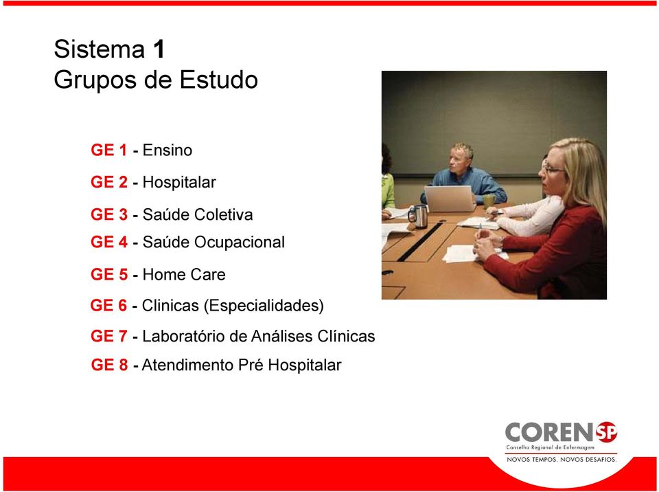 GE 5 - Home Care GE 6 - Clinicas (Especialidades) GE 7 -