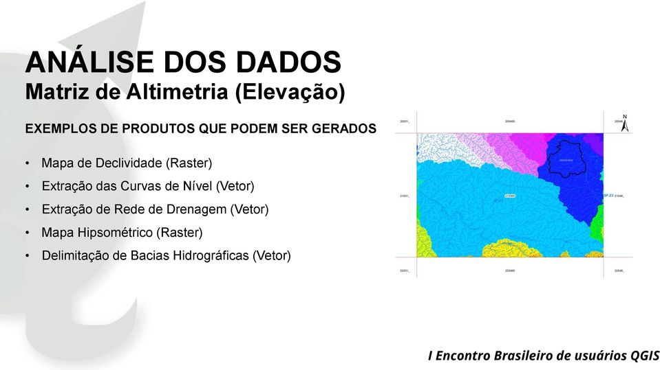 Extração das Curvas de Nível (Vetor) Extração de Rede de Drenagem