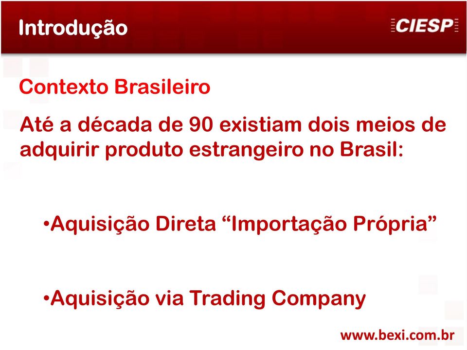 produto estrangeiro no Brasil: Aquisição