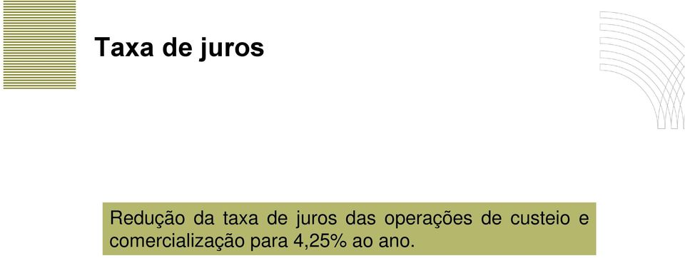 operações de custeio e