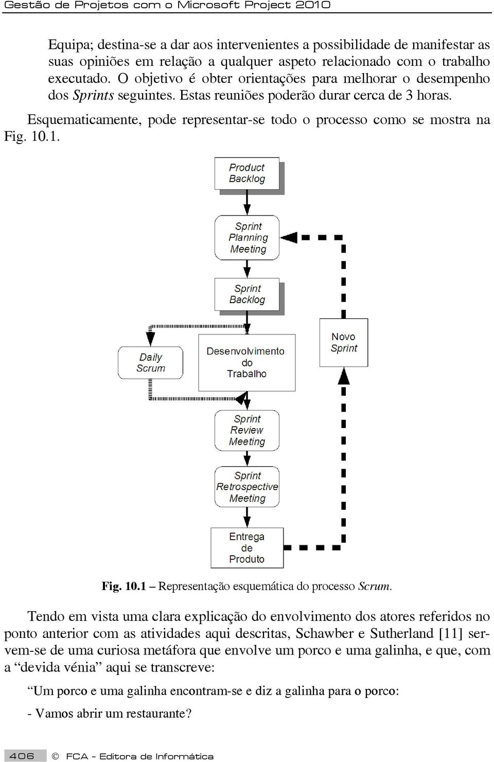 Esquematicamente, pode representar-se todo o processo como se mostra na Fig. 10.1. Fig. 10.1 Representação esquemática do processo Scrum.