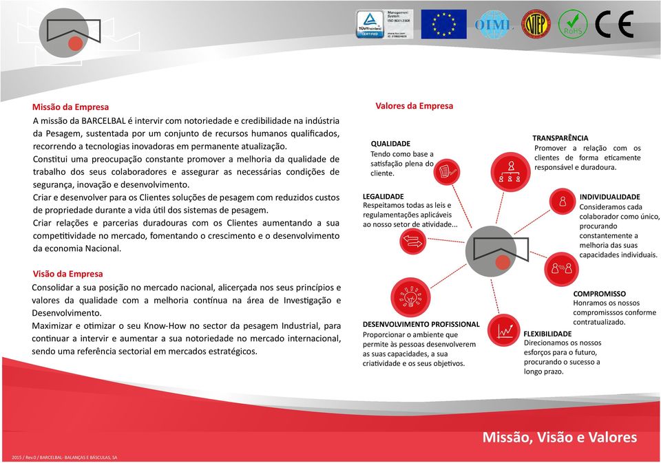 Constitui uma preocupação constante promover a melhoria da qualidade de trabalho dos seus colaboradores e assegurar as necessárias condições de segurança, inovação e desenvolvimento.