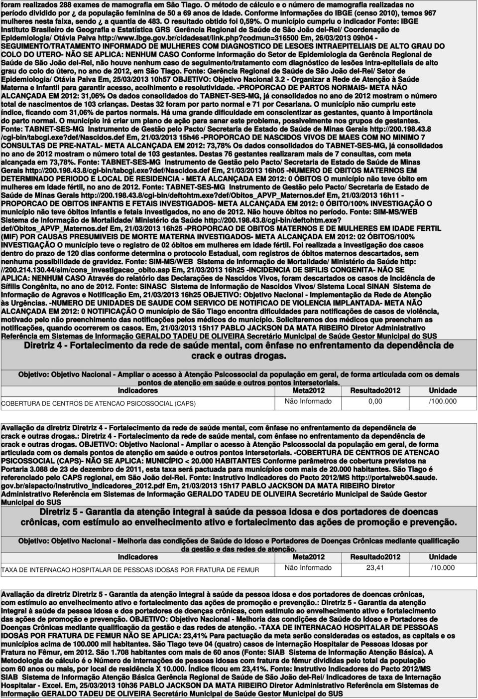 O município cumpriu o indicador Fonte: IBGE Instituto Brasileiro de Geografia e Estatística GRS Gerência Regional de Saúde de São João del-rei/ Coordenação de Epidemiologia/ Otávia Paiva http://www.