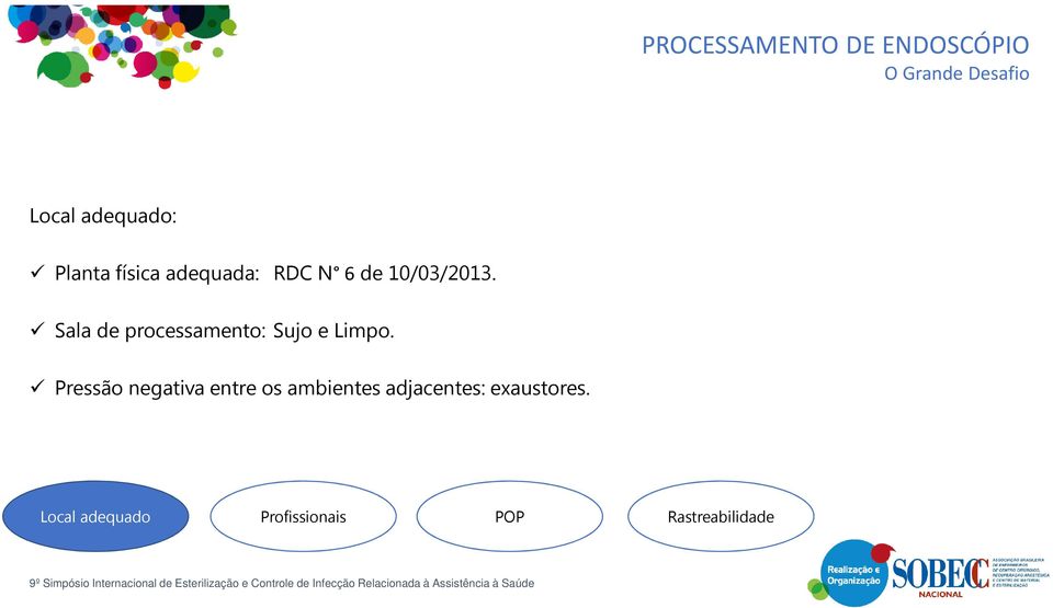 Sala de processamento: Sujo e Limpo.