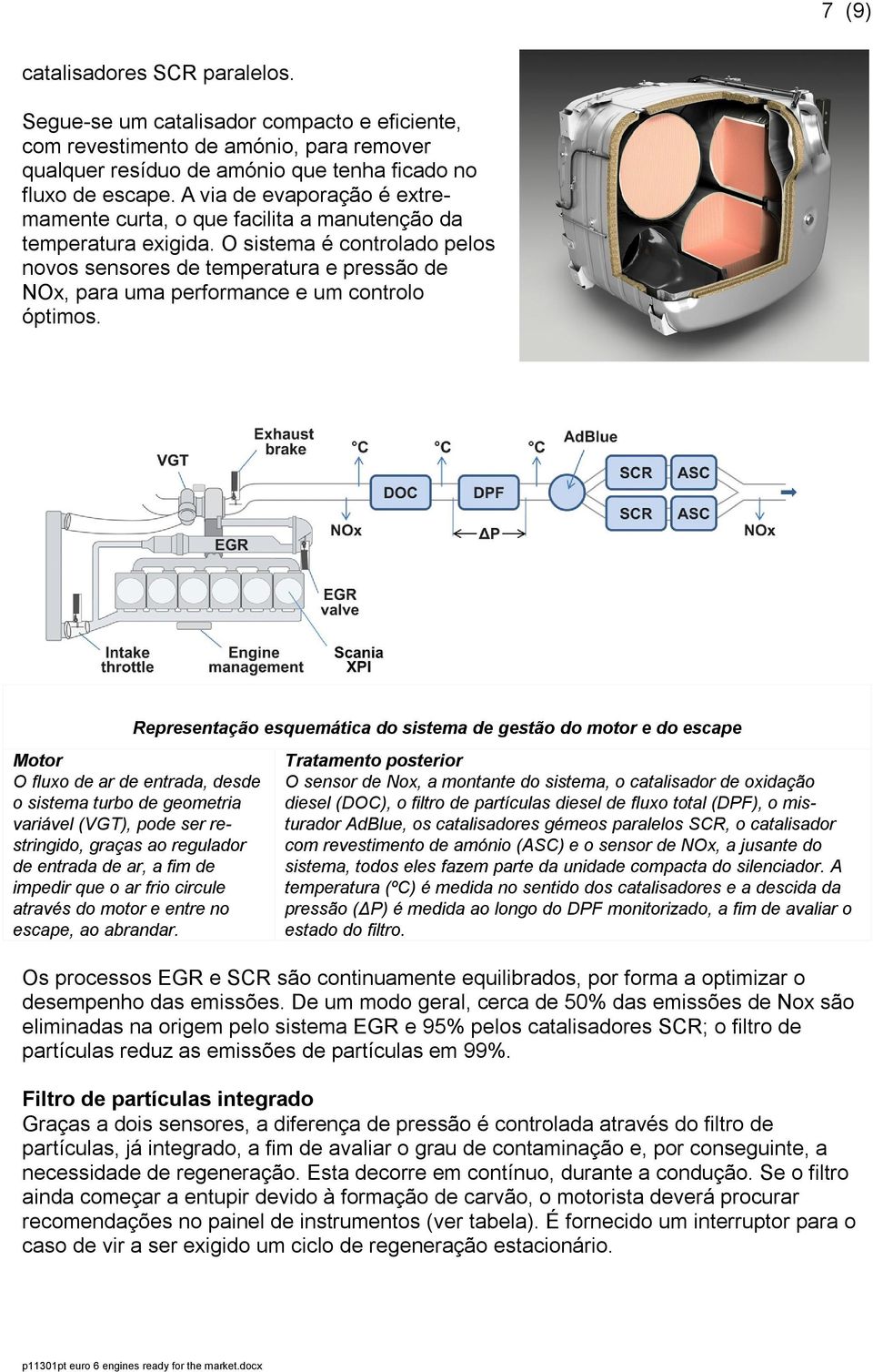 O sistema é controlado pelos novos sensores de temperatura e pressão de NOx, para uma performance e um controlo óptimos.