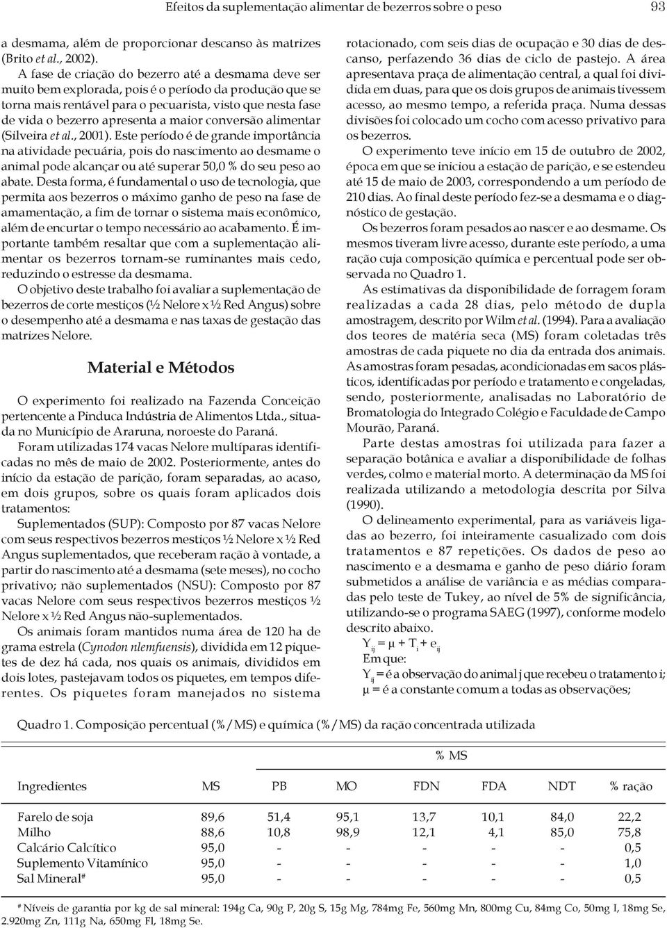 maior conversão alimentar (Silveira et al., 2001).