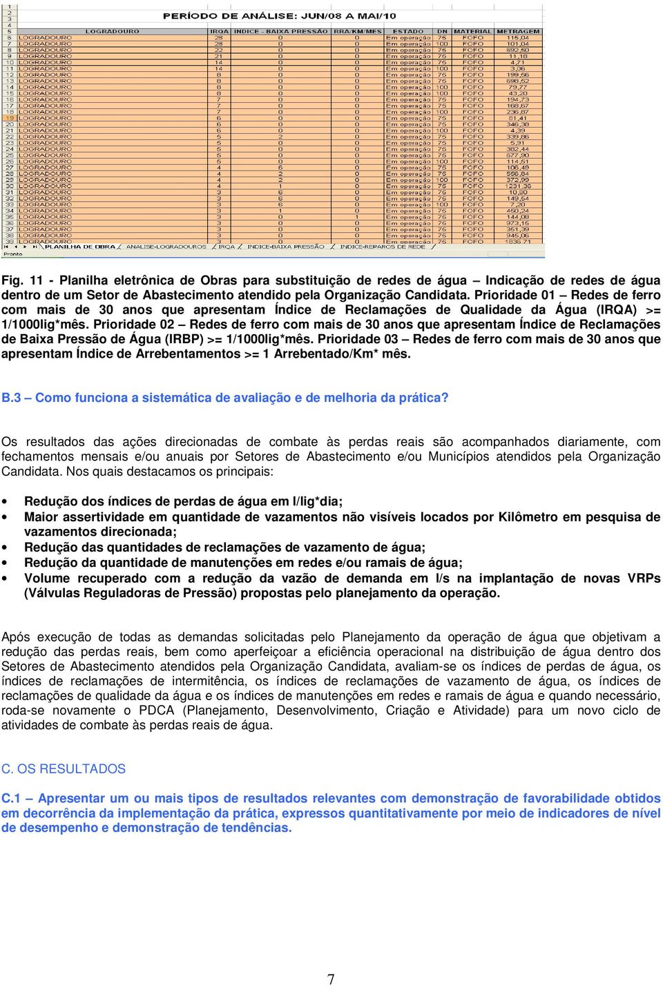 Prioridade 02 Redes de ferro com mais de 30 anos que apresentam Índice de Reclamações de Baixa Pressão de Água (IRBP) >= 1/1000lig*mês.