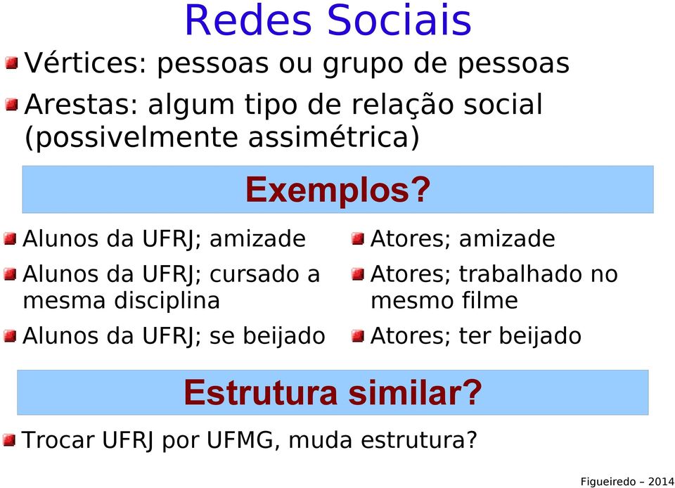 Alunos da UFRJ; amizade Alunos da UFRJ; cursado a mesma disciplina Alunos da UFRJ; se