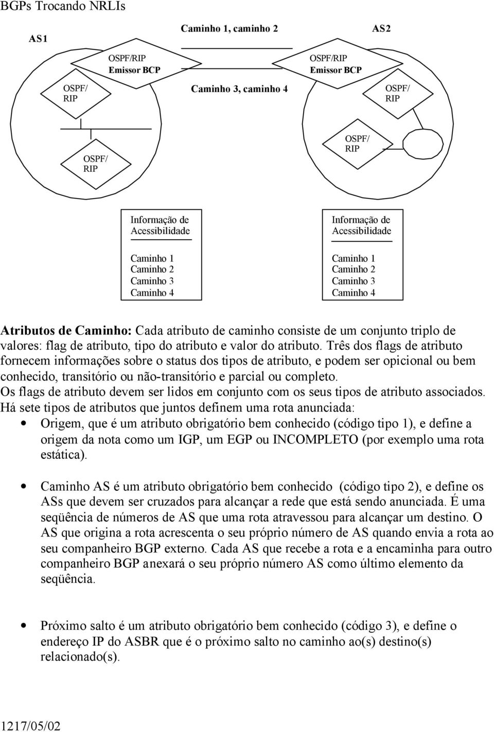 Três dos flags de atributo fornecem informações sobre o status dos tipos de atributo, e podem ser opicional ou bem conhecido, transitório ou não-transitório e parcial ou completo.