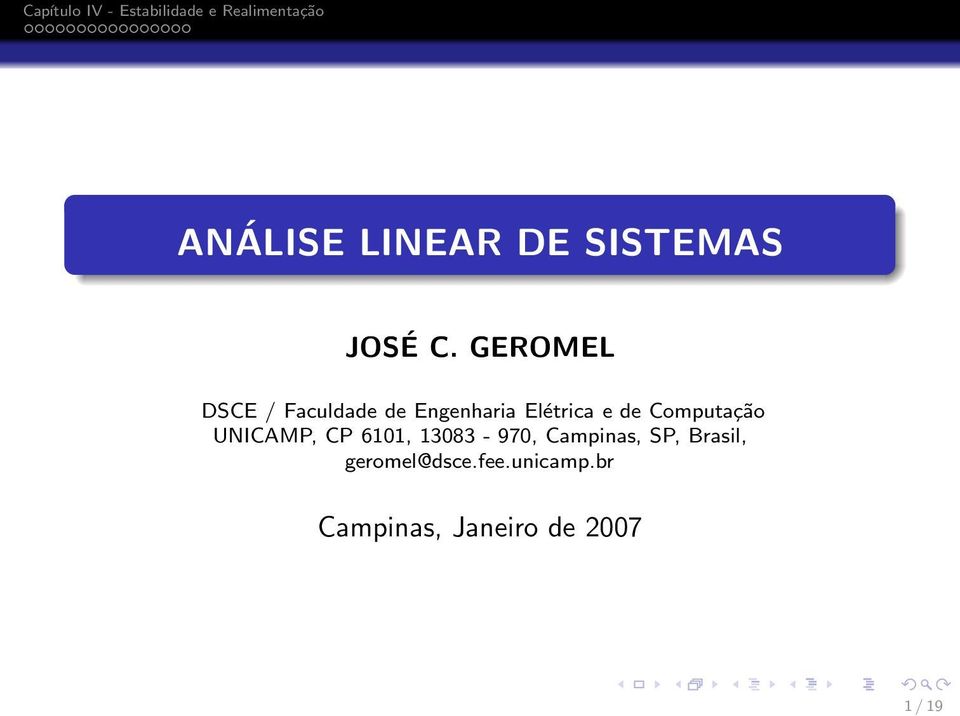 Computação UNICAMP, CP 6101, 13083-970, Campinas,