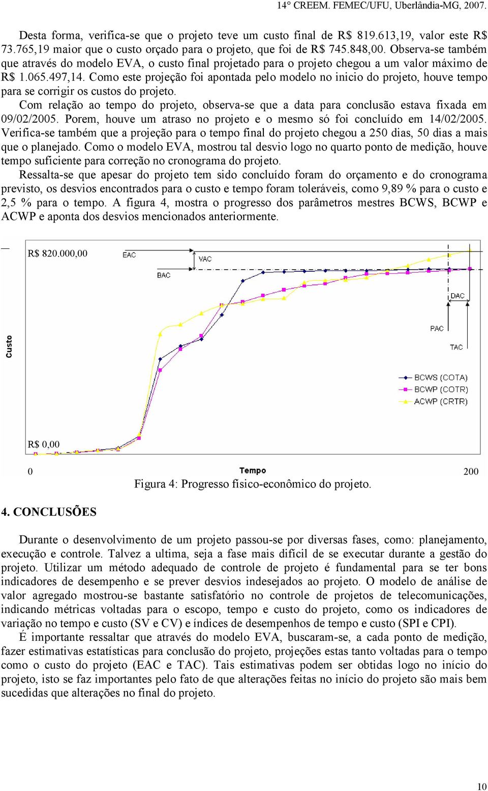 Como este projeção foi apontada pelo modelo no inicio do projeto, houve tempo para se corrigir os custos do projeto.